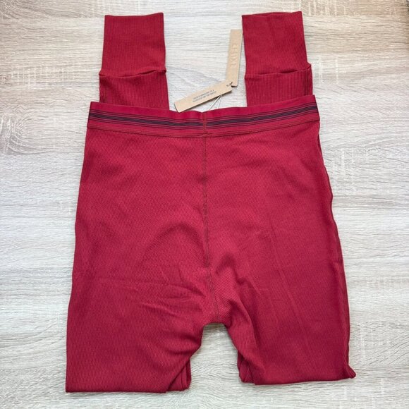 NWT SKIMS Cotton Rib Leggings Brick Red Medium - Picture 5 of 8